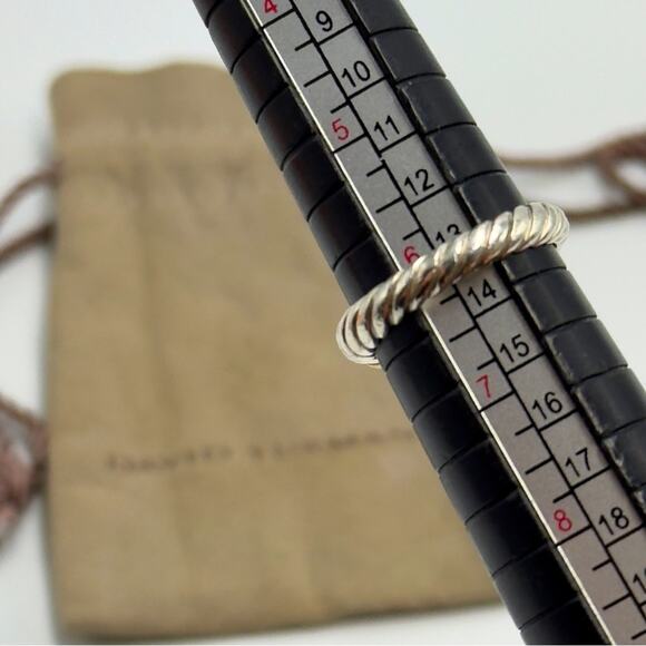 David Yurman Pavé Yellow Sapphire 18K Yellow Gold Sterling Silver Ring Size 6 - Picture 5 of 11